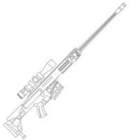 dessin au trait de fusil de sniper vecteur