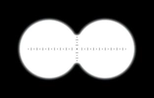jumelles espion vue. visée du télescope, vue de l'objectif du périscope. illustration vectorielle isolée vecteur