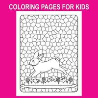 imprimer des pages à colorier en verre pour les enfants, pages à colorier de pâques image no 3 vecteur