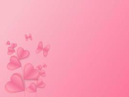 affiche de la saint-valentin. modèle de bannière d'amour. papier coeur de fleurs coupé avec espace de copie. illustration vectorielle. vecteur