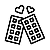 chocolat valentine icône contour style illustration vecteur et logo icône parfait.