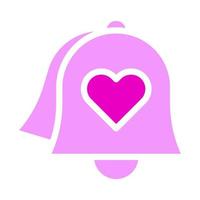cloche saint valentin icône illustration vectorielle de style rose solide et icône de logo parfaite. vecteur