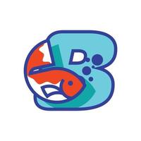 logo poisson alphabet b vecteur