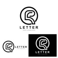 logo de lettre r, symbole de l'alphabet vectoriel, conception de logos de marque avec lettre initiale vecteur