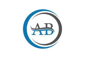 création initiale du logo de la lettre ab, concept de design vectoriel