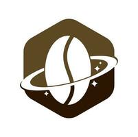 création de vecteur de logo planète café.