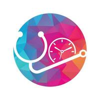 modèle de conception de logo vectoriel de temps médical. concept de logo santé et médical ou pharmacie.
