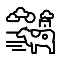 vache tachetée dans l'illustration vectorielle de l'icône du village vecteur