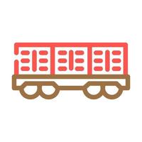 illustration vectorielle d'icône de couleur de wagon de fret vecteur