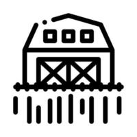 Illustration vectorielle de l'icône du champ de blé à effet de serre de la ferme vecteur