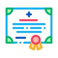 certificat médical d'illustration vectorielle d'icône de diplôme d'infirmière vecteur