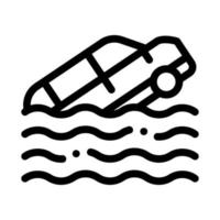 illustration vectorielle de l'icône de la voiture en train de couler vecteur