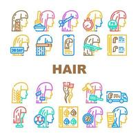 salon de coiffure coiffure service icônes définies vecteur