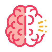 cerveau humain, icône, vecteur, contour, illustration vecteur