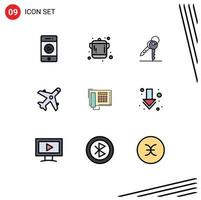 9 icônes créatives signes et symboles modernes de nombre de touches de téléphone shopping marché éléments de conception vectoriels modifiables vecteur