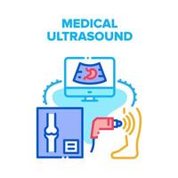 couleur de concept de vecteur d'appareil à ultrasons médical