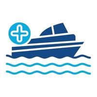 icône de deux couleurs de glyphe d'ambulance à eau vecteur