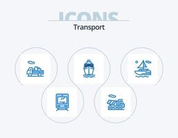 pack d'icônes bleues de transport 5 conception d'icônes. . le transport. expédition. fleuve. le transport vecteur