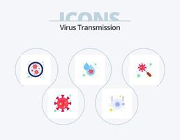 pack d'icônes plat de transmission de virus 5 conception d'icônes. dévirus. fièvre. bactéries. dengue. du sang vecteur
