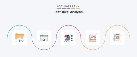 pack d'icônes plat 5 d'analyse statistique comprenant l'analyse. croissance. la toile. graphique. statistiques vecteur