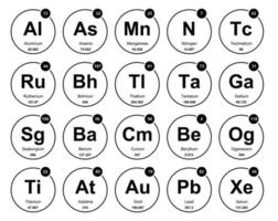 20 tableau préodique de la conception du pack d'icônes d'éléments vecteur