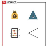 groupe de 4 icônes plates signes et symboles pour les éléments de conception vectoriels modifiables de la pyramide d'affaires de la connaissance du capital vecteur