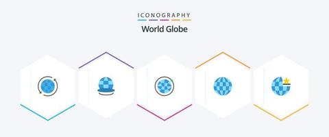 pack d'icônes plat globe 25, y compris internet. global. monde. la toile. globe vecteur