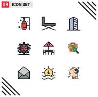 symboles d'icônes universels groupe de 9 couleurs plates modernes de code source html rest immobilier maison éléments de conception vectoriels modifiables vecteur