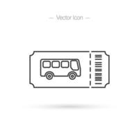 icône de ligne de billet de bus. illustration vectorielle isolée vecteur