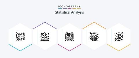 pack d'icônes d'analyse statistique de 25 lignes comprenant des flèches. analyse graphique. mission. évaluation d'entreprise. en ligne vecteur