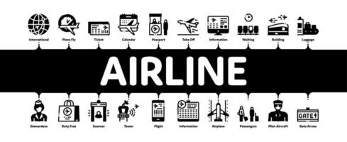 vecteur de bannière infographique minimal compagnie aérienne et aéroport