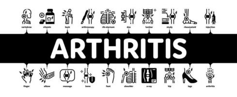 vecteur de bannière infographique minimal de la maladie de l'arthrite
