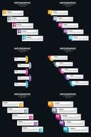 notre pack de 6 infographies vectorielles comprend 5 étapes et délais vecteur