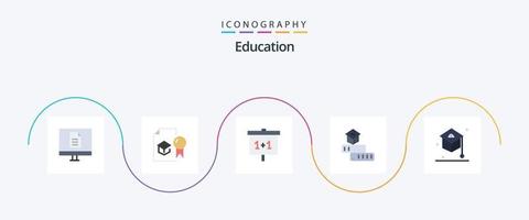 pack d'icônes plat 5 pour l'éducation, y compris l'apprentissage. éducation. étudier. l'école vecteur