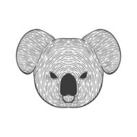 tête de koala art illustration vecteur