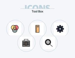 pack d'icônes remplies de ligne d'outils 5 conception d'icônes. . circulaire. clé vecteur