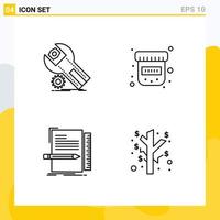 groupe de 4 couleurs plates modernes pour les paramètres de codage des médicaments d'entretien programmation des éléments de conception vectoriels modifiables vecteur