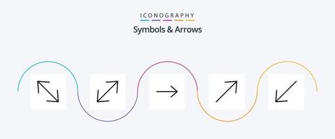 symboles et flèches ligne 5 pack d'icônes comprenant. La Flèche. vecteur