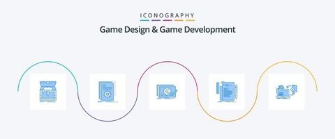 conception de jeux et développement de jeux pack d'icônes bleu 5, y compris le fichier. code. programme. Jeu. Nouveau vecteur