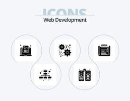 pack d'icônes de glyphe de développement web 5 conception d'icônes. dessin. motif. codage html. plan. la toile vecteur