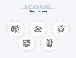 pack d'icônes de ligne de maison intelligente 5 conception d'icônes. brancher. électronique. intelligent. électricité. La technologie vecteur