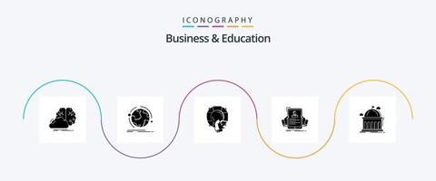 pack d'icônes glyphe 5 pour les affaires et l'éducation, y compris l'embauche. reprendre. lien. bouée de sauvetage. aider vecteur