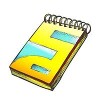 vecteur de couleur de livre de planification de papeterie pour ordinateur portable