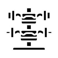 w-barbell gym équipement glyphe icône illustration vectorielle vecteur