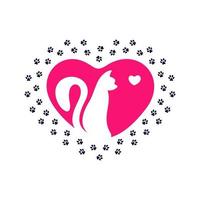 logo d'amour des animaux de compagnie vecteur