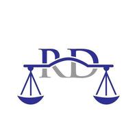 modèle vectoriel de conception de logo lettre rd avocat droit