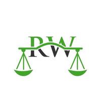 modèle vectoriel de conception de logo de loi d'avocat de lettre rw