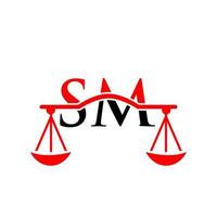 création de logo lettre sm de cabinet d'avocats. signe d'avocat vecteur