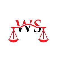 lettre de cabinet d'avocats ws logo design. signe d'avocat vecteur
