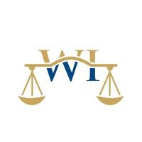 lettre de cabinet d'avocats wi création de logo. signe d'avocat vecteur